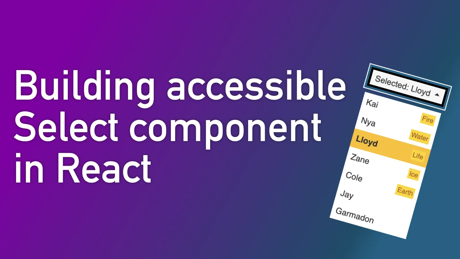Building accessible Select component in React